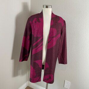 NEW $169 Chicos Travelers Womens Medium Reversible Crushed Jacket Deep Chianti